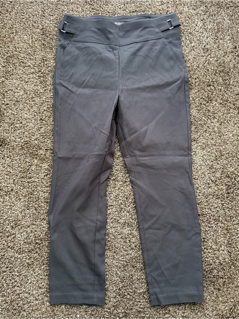 Maurices Charcoal Textured Straight-Leg Pants - Size Medium